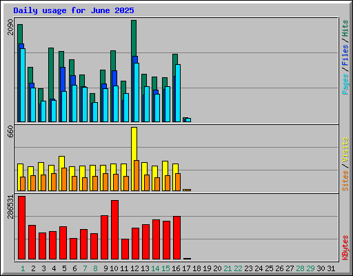Daily usage for June 2025