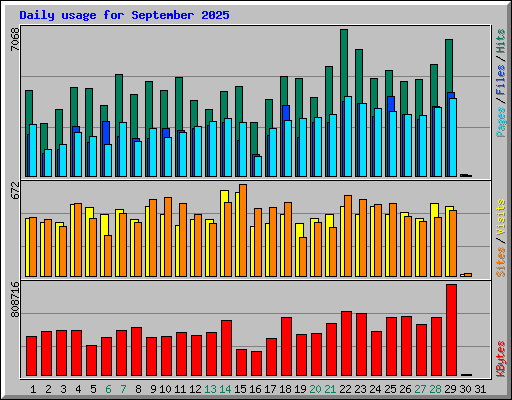 Daily usage for September 2025