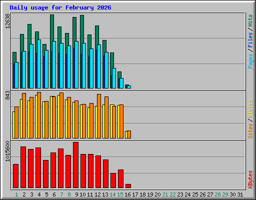 Daily usage for February 2026
