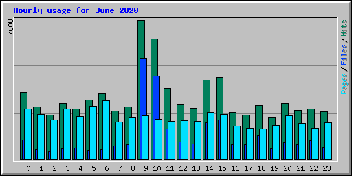 Hourly usage for June 2020