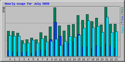 Hourly usage for July 2020
