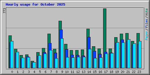 Hourly usage for October 2025